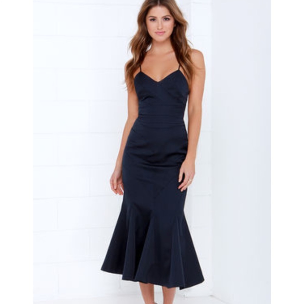 Keepsake Crossed the Line Midnight Blue Dress